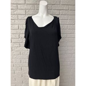 White House Black Market Women Black Top Size L